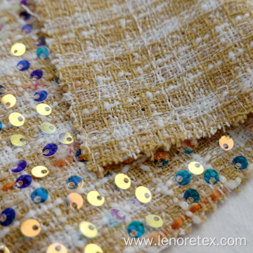 Fancy 100% Polyester Woven Tweed Woolen Fabric
